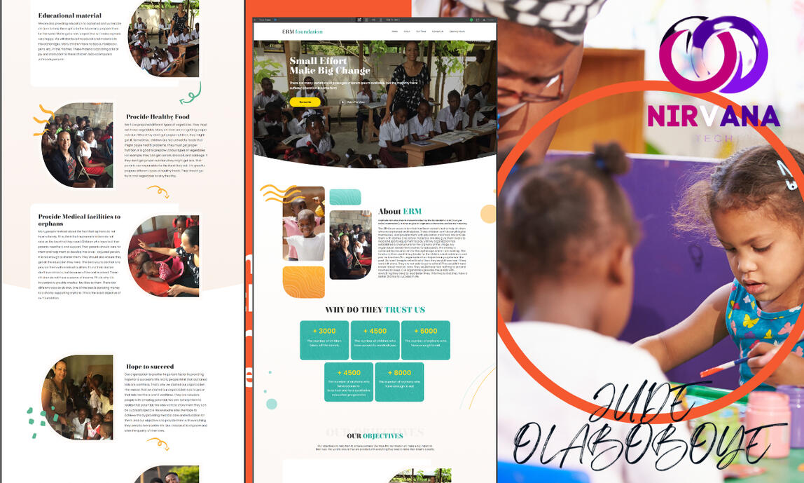 NGO ONE PAGE WEBSITE ON WEBFLOW